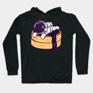 Cute Astronaut Laying On Pancake Cartoon Hoodie